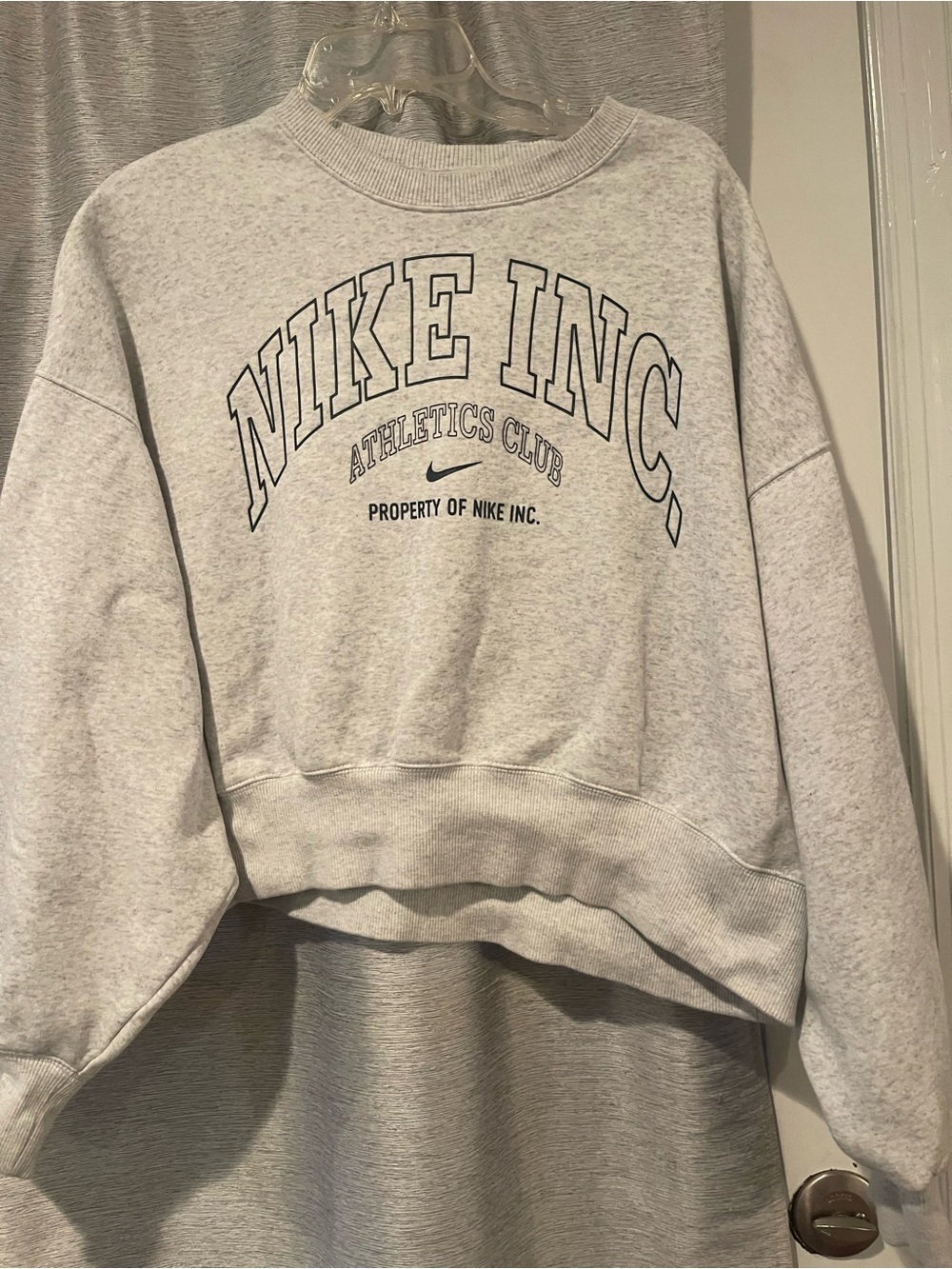 Nike Gray Crewneck Sweatshirt with Athletic Club Logo